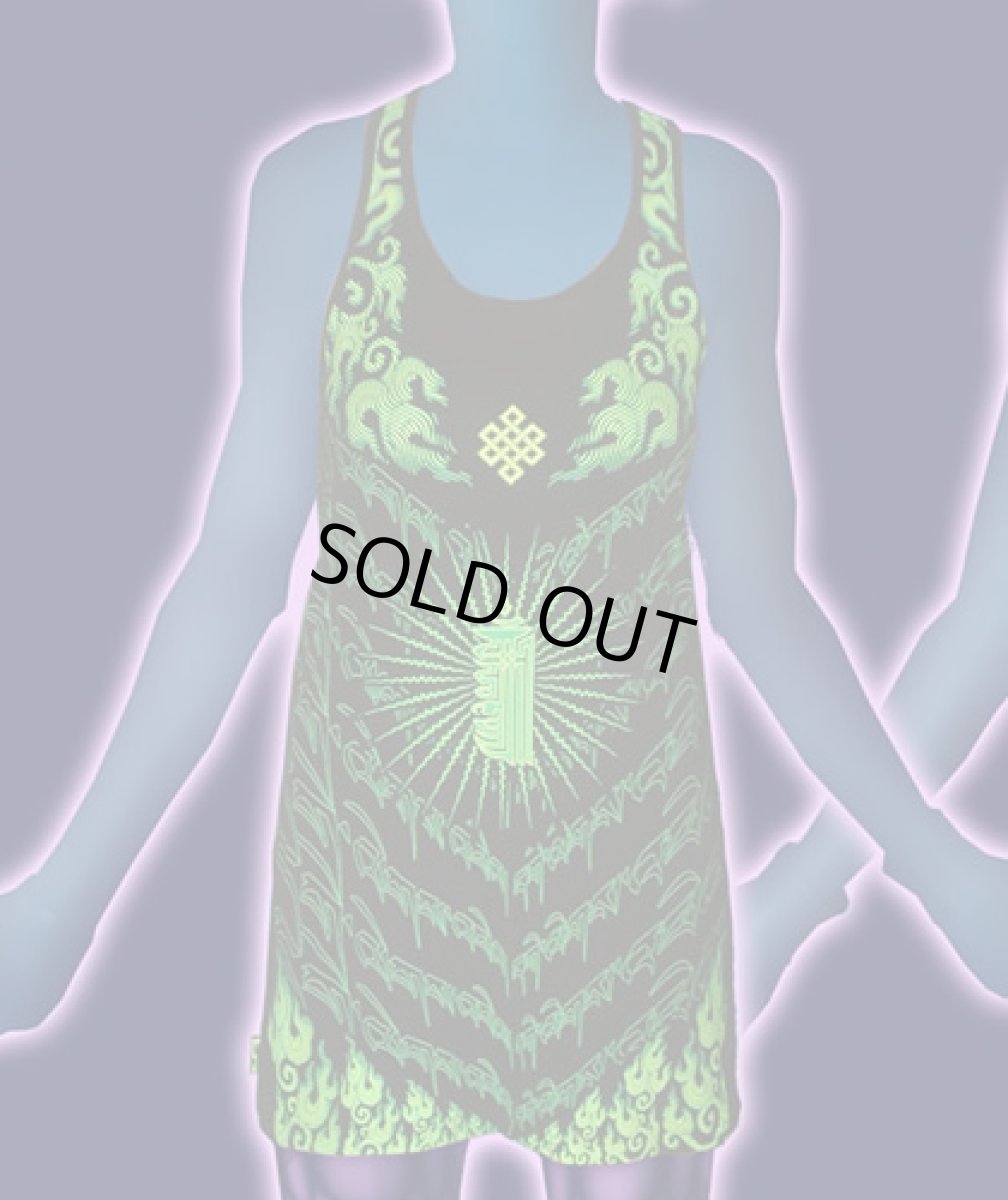 画像4: SPACE TRIBEレディース・ワンピース「タンクガール / Lime Kalachakra」 (4)