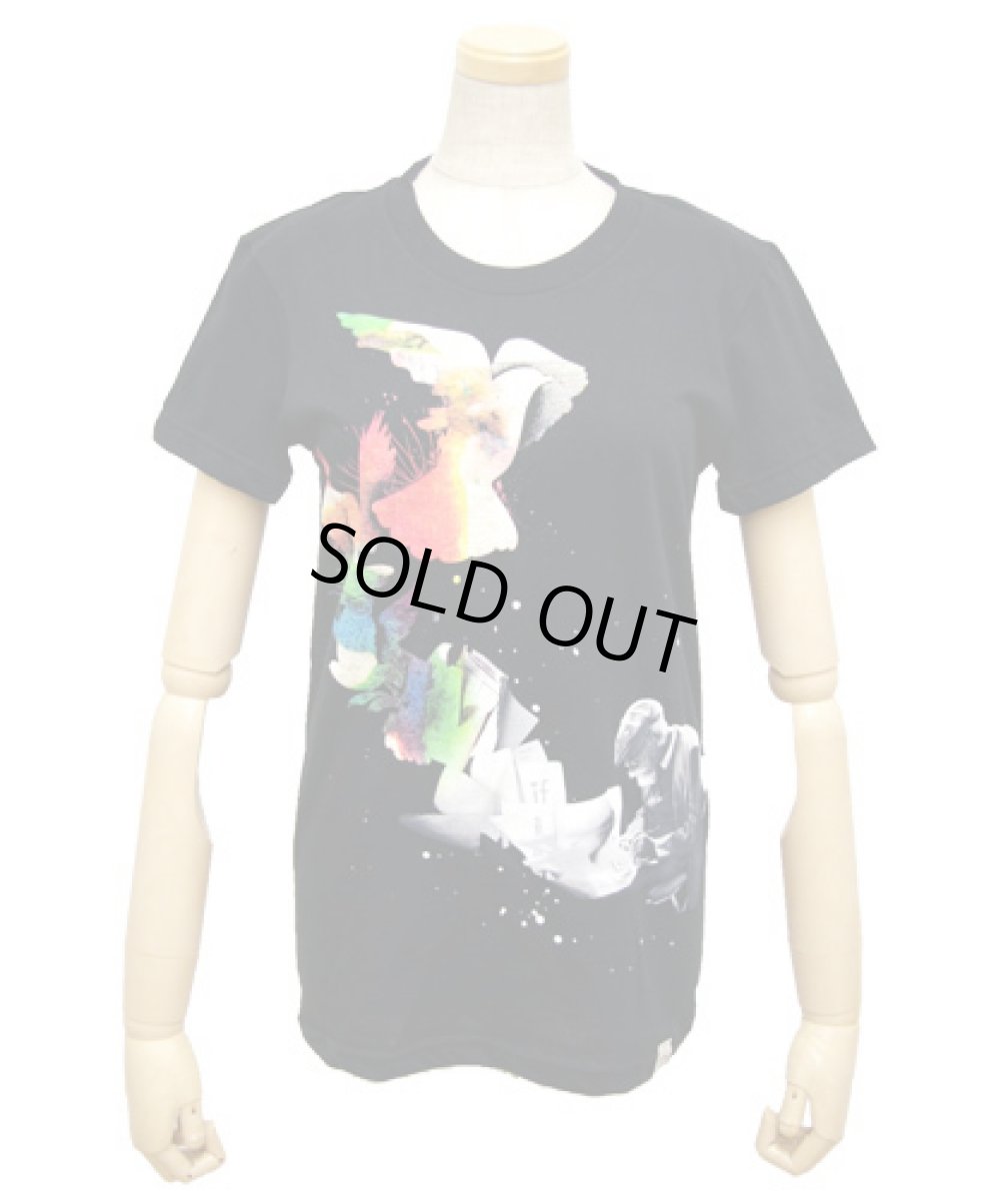 画像1: IMAGINARY FOUNDATIONレディース半袖Tシャツ「Paint Peace/ブラック」 (1)