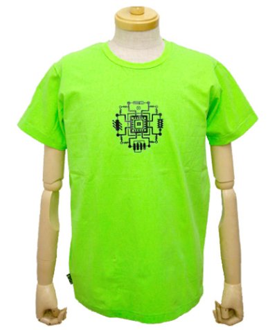 画像2: SPACE TRIBEメンズ・Tシャツ「Circuit board/ネオンライム」