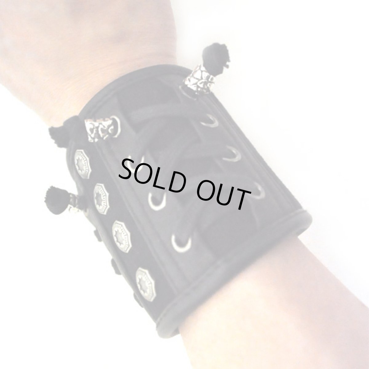 画像2: PSYLO リストバンド「Corset Wristband4 / ブラック」 (2)