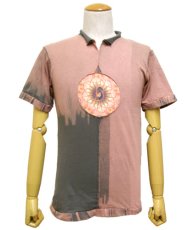 画像1: PUMAYANA メンズ・半袖Tシャツ / ピンク×グレー (1)