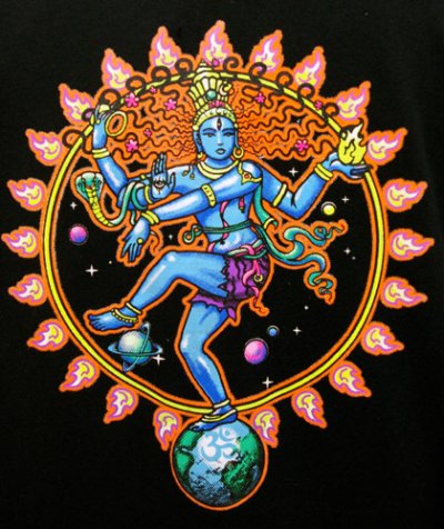 画像1: SPACE TRIBEメンズ・長袖カットソー「Dancing Shiva」