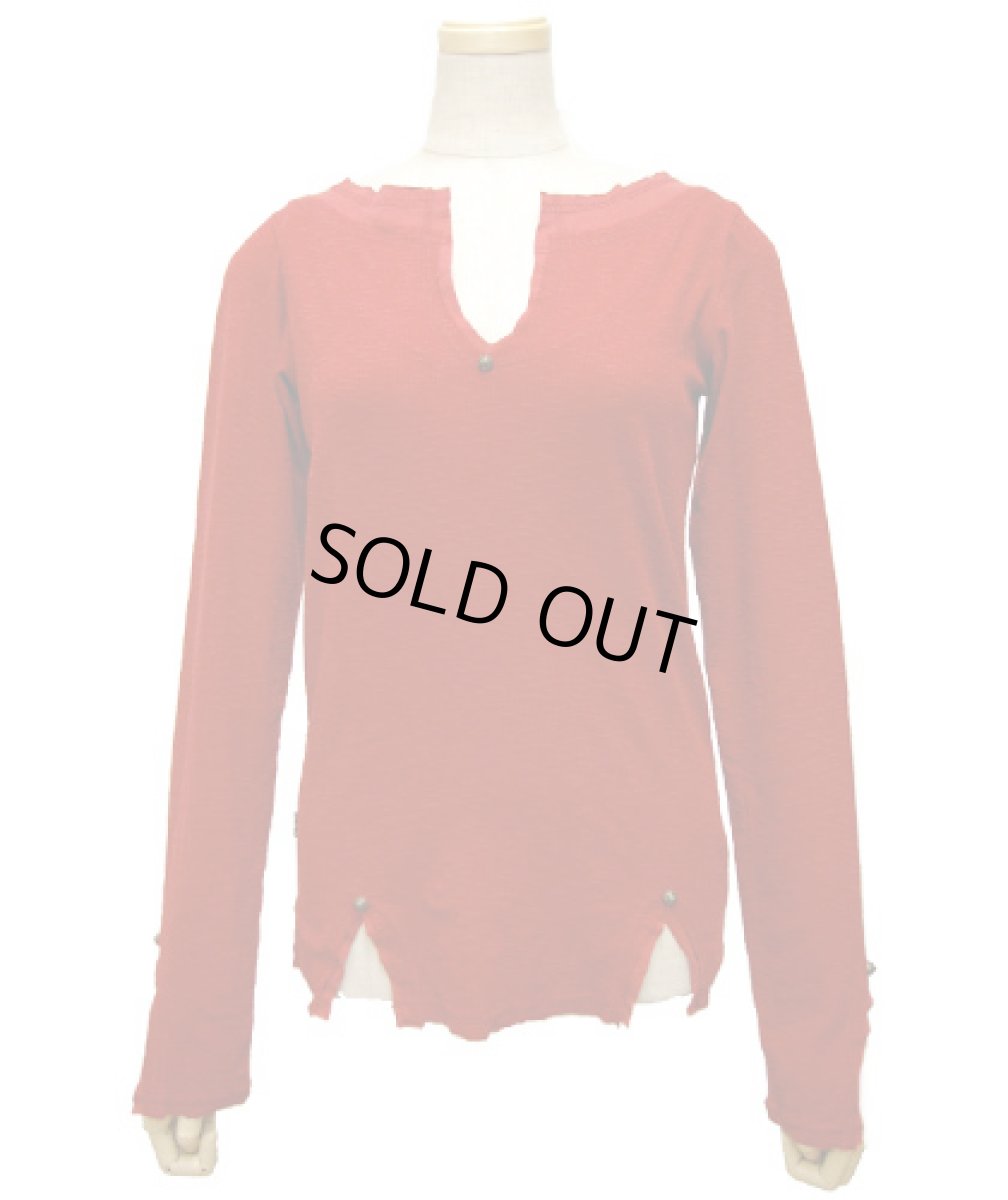 画像2: PSYLO レディース・カットソー「Split Top / レッド」 (2)