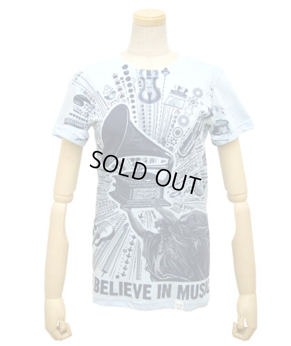 画像1: IMAGINARY FOUNDATIONレディース半袖Tシャツ「I believe in Music/ライトブルー」 (1)