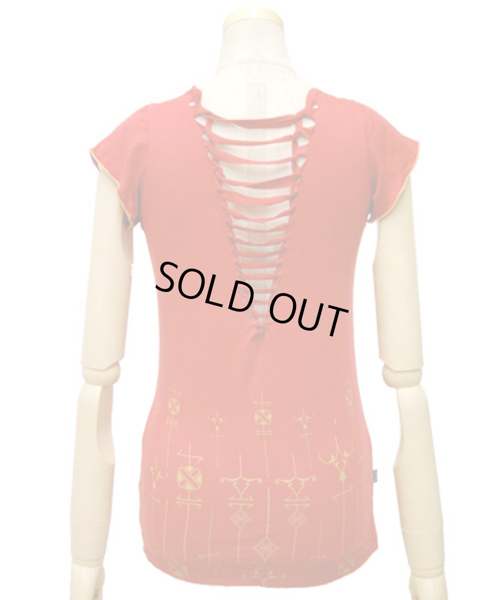 画像3: PSYLO レディース・半袖カットソー「Namu Braided Top / レッド」 (3)