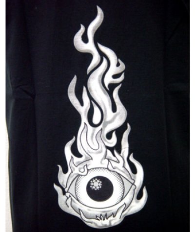 画像3: SPACE TRIBEメンズTシャツ「FIRE EYE/グレー」