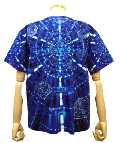 画像1: SPACE TRIBEメンズTシャツ「 HEXZAGON /ブルー」