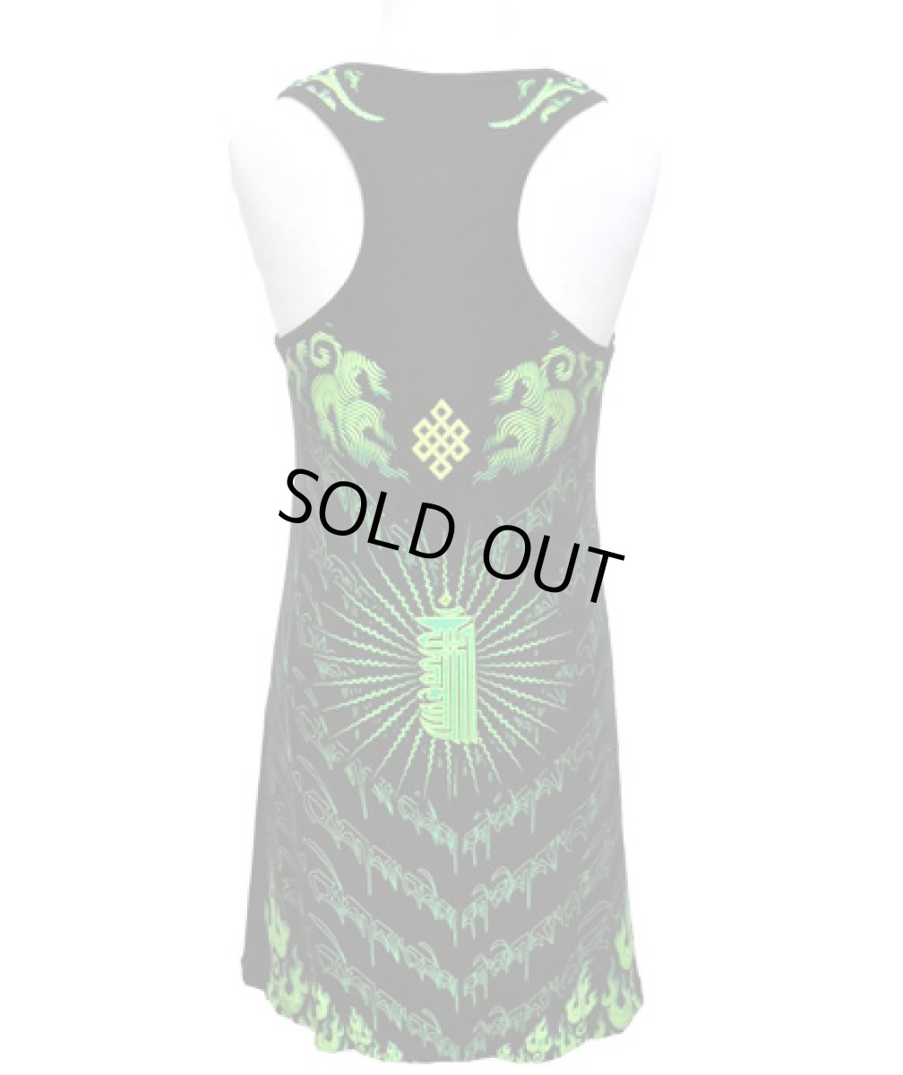 画像3: SPACE TRIBEレディース・ワンピース「タンクガール / Lime Kalachakra」 (3)