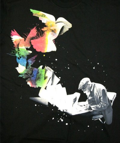 画像1: IMAGINARY FOUNDATIONメンズ半袖Tシャツ「Paint Peace/ブラック」