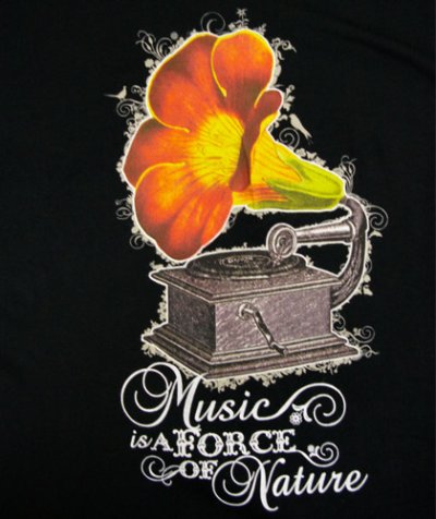 画像1: IMAGINARY FOUNDATIONメンズ半袖Tシャツ「Music Is a Force of Nature/ブラック」