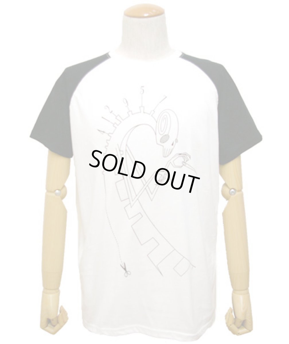 画像1: PLAZMAメンズTシャツ「GRIM LINES / ホワイト×ブラック」 (1)