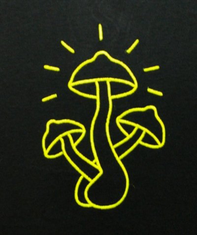 画像3: SPACE TRIBEメンズ・Tシャツ「Shrooms・UV Yellow」