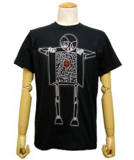 画像1: PLAZMAメンズTシャツ「HEART LABYRINTH / ブラック」 (1)