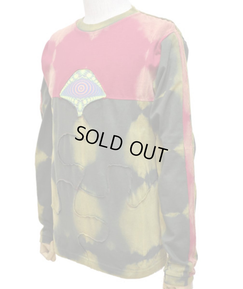 画像3: PUMAYANA メンズ・長袖カットソー「Mescaline / レッド×グリーン」 (3)