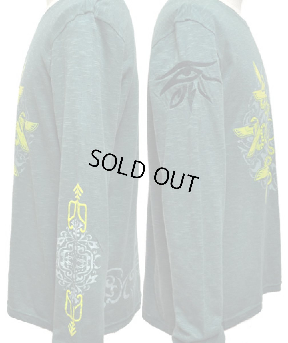 画像3: PSYLO メンズ・カットソー「Horus / グリーン」 (3)