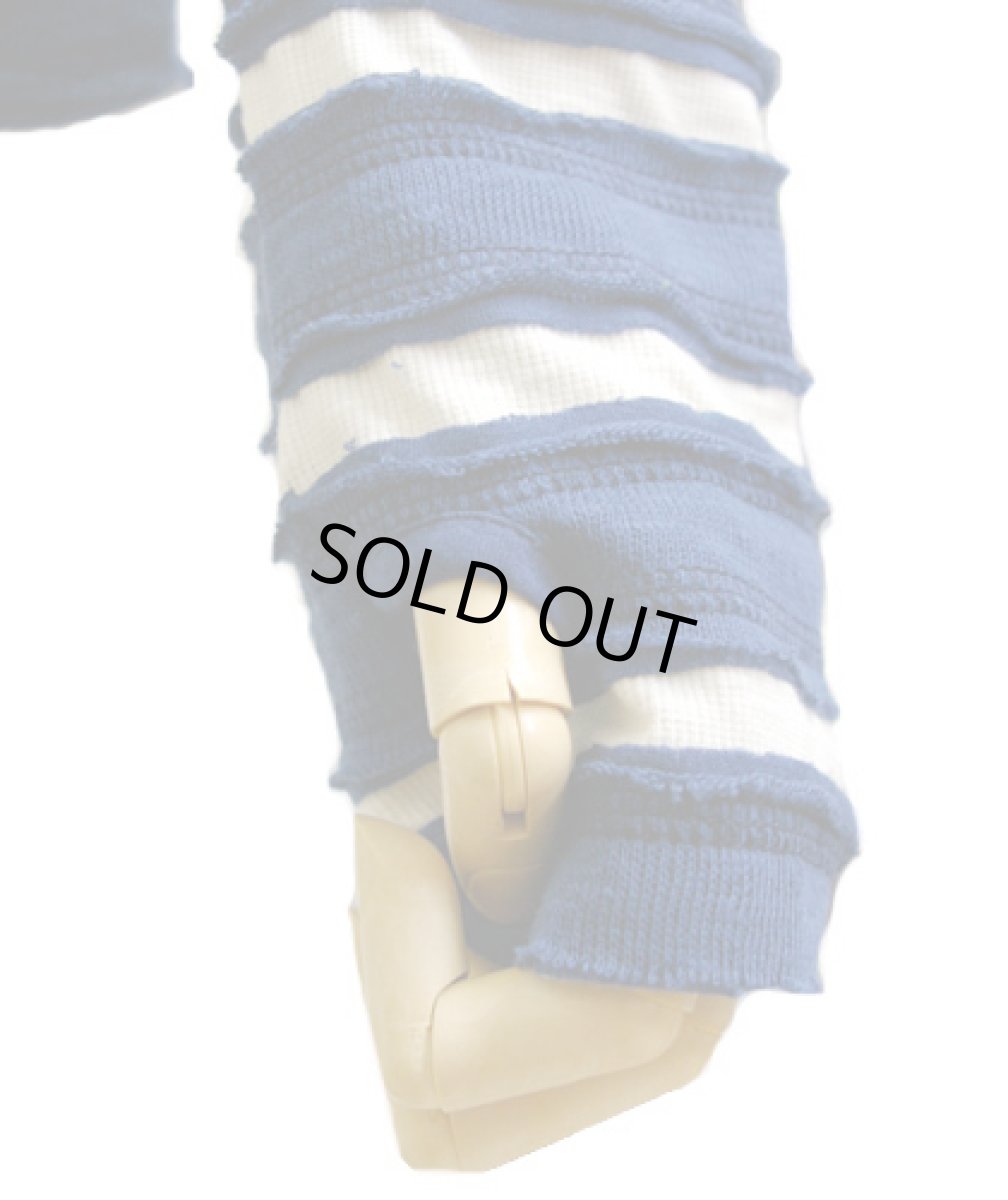 画像4: PSYLO レディース・カットソー「Lampu Slub Sweater / ネイビー×ホワイト」 (4)