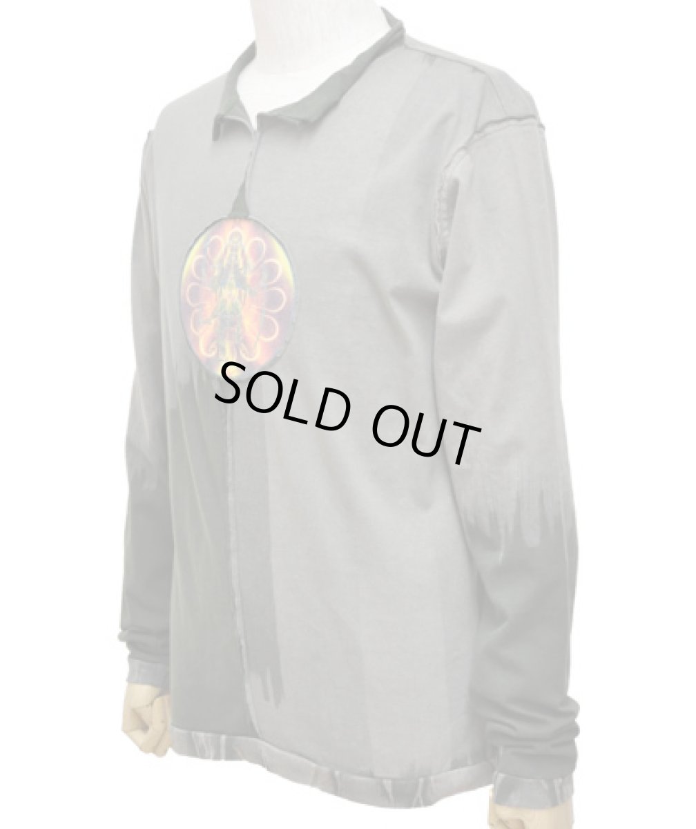 画像3: PUMAYANA メンズ・長袖カットソー「Shiva Powa / グレー×グリーン」 (3)