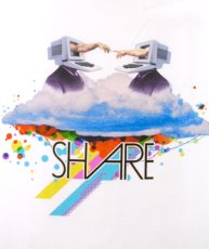 画像2: IMAGINARY FOUNDATIONメンズ半袖Tシャツ「Share / ホワイト」 (2)