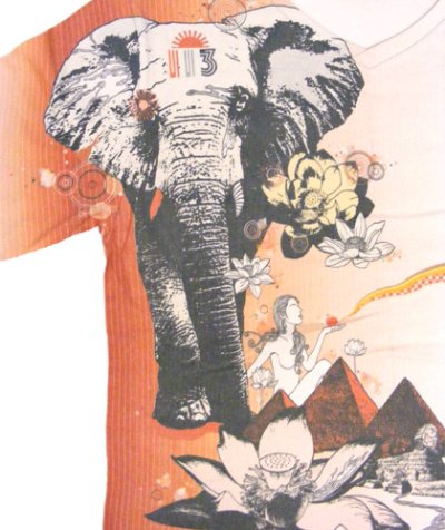 画像1: VISIBLE ELEPHANT 47メンズ・Tシャツ「#113 象/アッシュピンク」