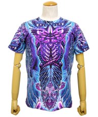 画像2: SPACE TRIBEメンズ・Tシャツ「Violet Barong Totem」 (2)