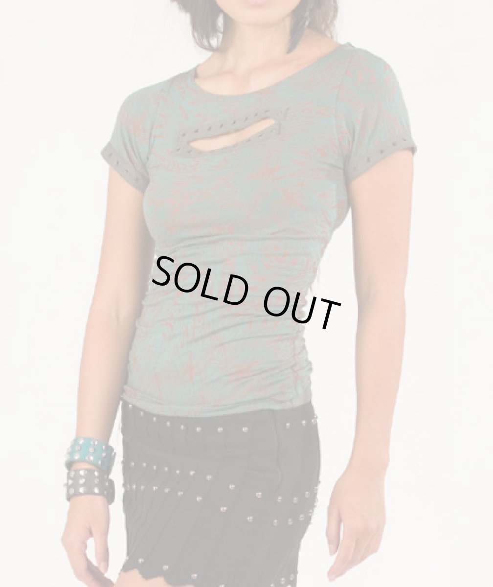 画像4: PSYLO レディース・半袖カットソー「Mouth Braided Top / ブラック」 (4)