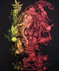 画像2: CHILL OUT PLANETメンズ長袖Tシャツ「Ganesha / ブラック×レッドグラデーション」 (2)