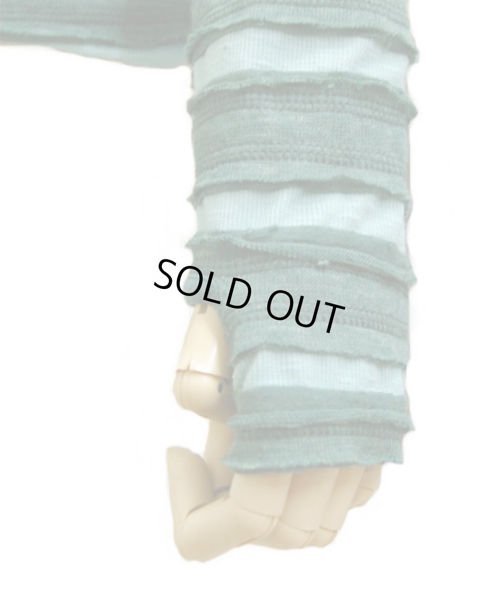 画像3: PSYLO レディース・カットソー「Lampu Slub Sweater / グリーン×スカイブルー」 (3)