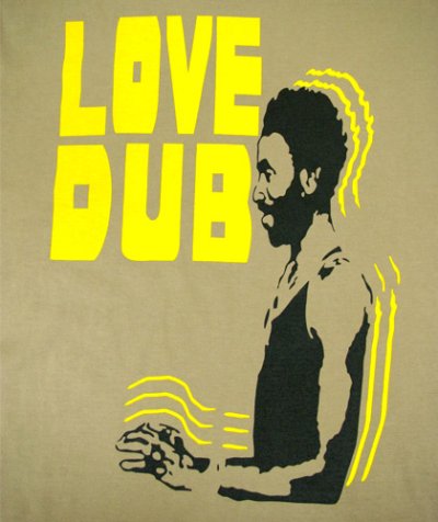 画像1: MANALIBREメンズTシャツ「LOVE DUB/カーキ」