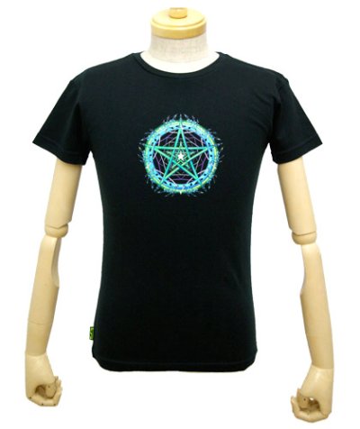 画像2: SPACE TRIBEメンズTシャツ「Mandala Stellar / グリーン」