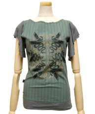 画像1: PSYLO レディース・カットソー「Snake Braided Top / グレー」 (1)