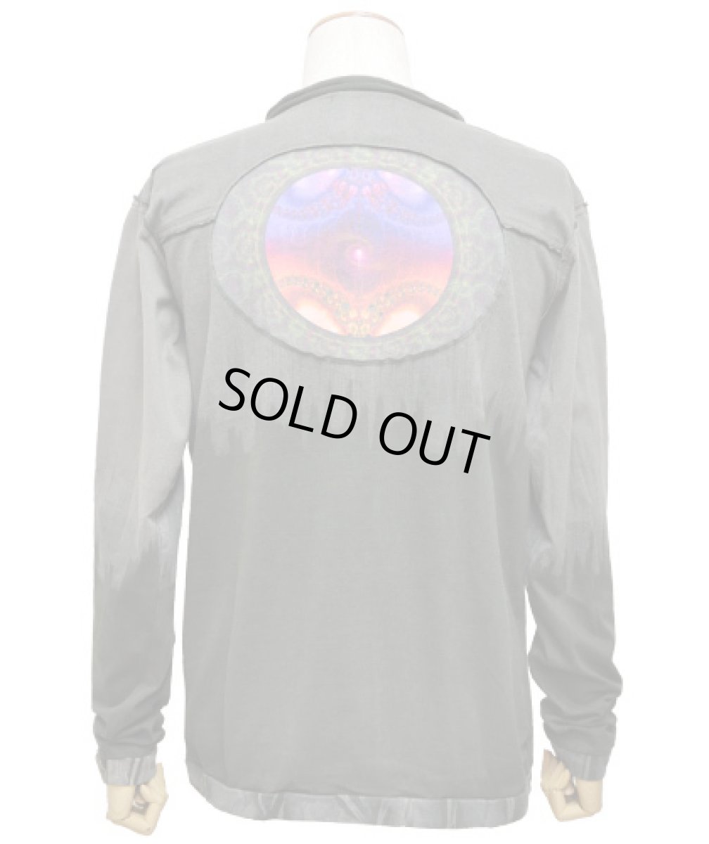 画像4: PUMAYANA メンズ・長袖カットソー「Anaconda / グレー×グリーン」 (4)