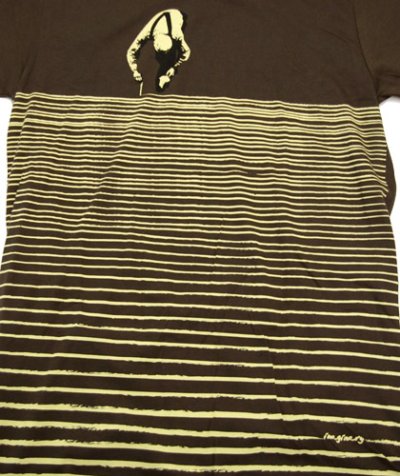 画像1: IMAGINARY FOUNDATIONメンズ半袖Tシャツ「Stripes/ブラウン」