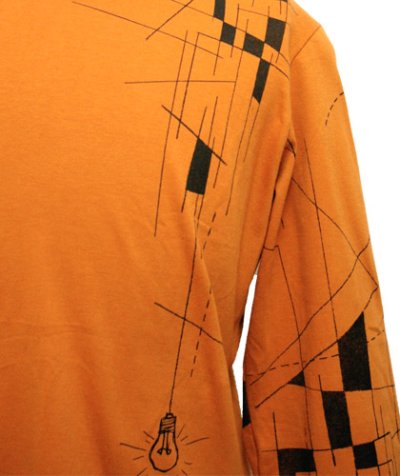 画像2: PLAZMAメンズ・長袖Tシャツ「Criss Cross /オレンジ」