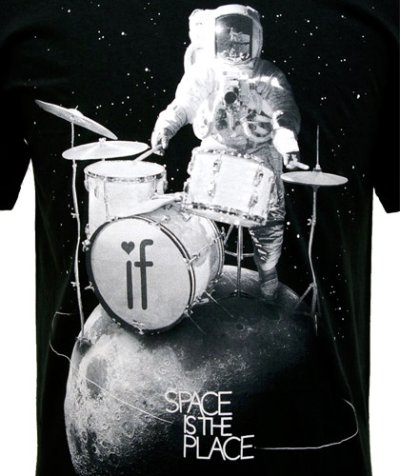 画像1: IMAGINARY FOUNDATIONレディース半袖Tシャツ「Space is the Place/ブラック」