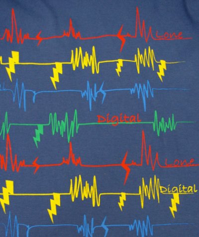 画像2: DIGITAL LOVEメンズ・長袖Tシャツ「LINE-SLV4 /ブルー」