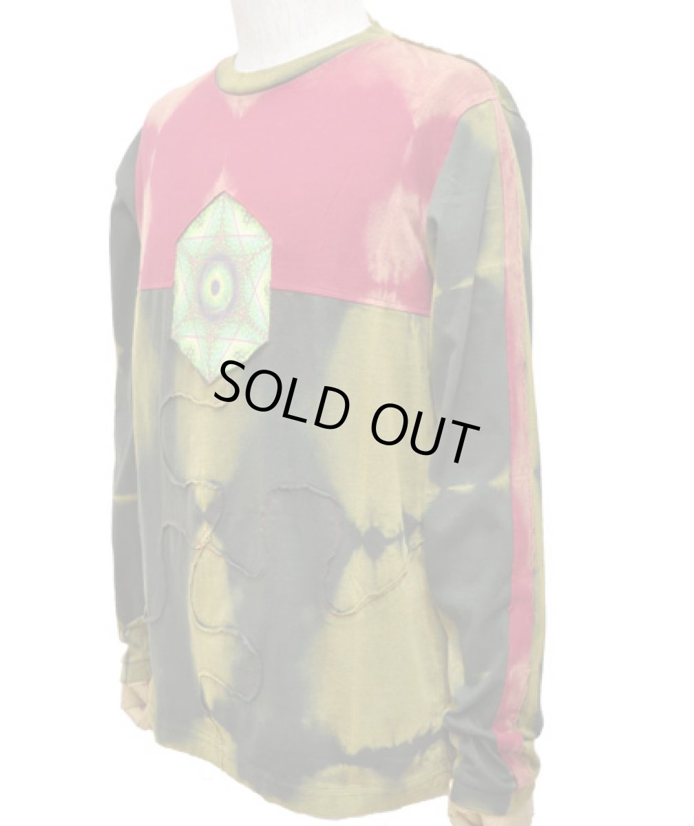 画像3: PUMAYANA メンズ・長袖カットソー「Nao / レッド×グリーン」 (3)