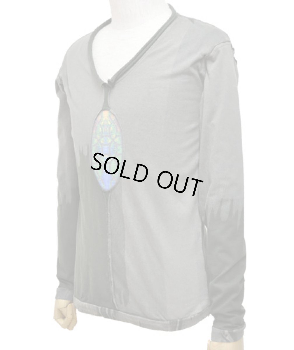 画像3: PUMAYANA メンズ・長袖カットソー/グレー×グリーンD (3)