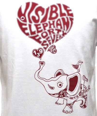 画像1: VISIBLE ELEPHANT 47ユニセックス・Tシャツ「#139 エレファント / ホワイト」