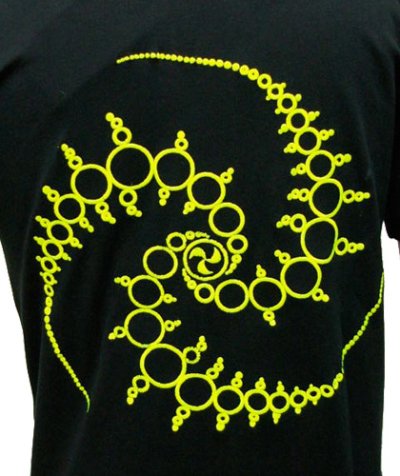 画像1: SPACE TRIBEメンズ・Tシャツ「Tri-Skielion・UV Yellow」