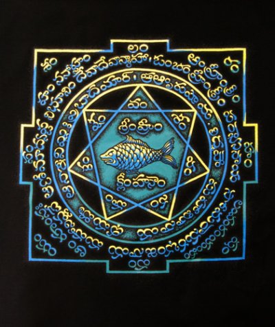 画像1: CHILL OUT PLANETメンズ・Tシャツ「Fish/ブラック」