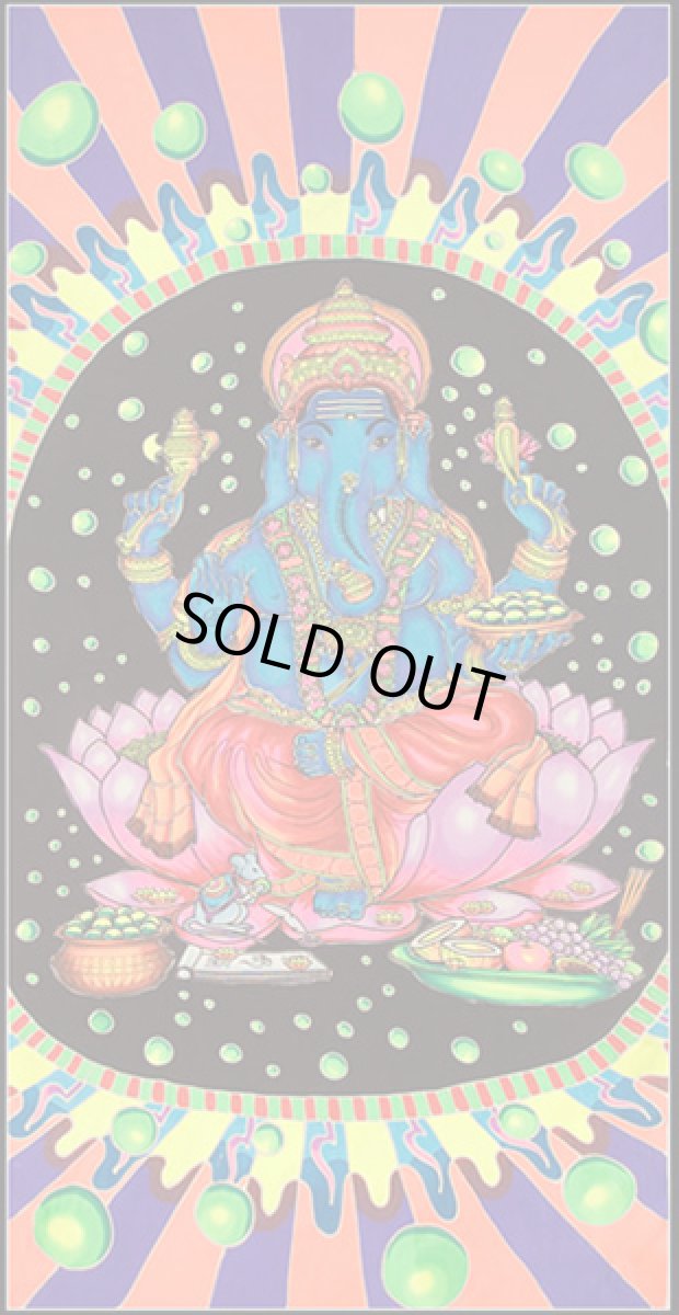 画像1: SPACE TRIBEバティック1m×2m「Bubble Ganesha」 (1)