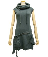 画像1: PSYLO レディース・ノースリーブ・ワンピース「Soba Sleeveless / グレー」 (1)