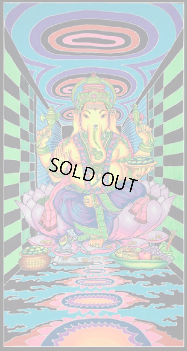 画像1: SPACE TRIBEバティック1m×2m「Surreal Ganesha」 (1)