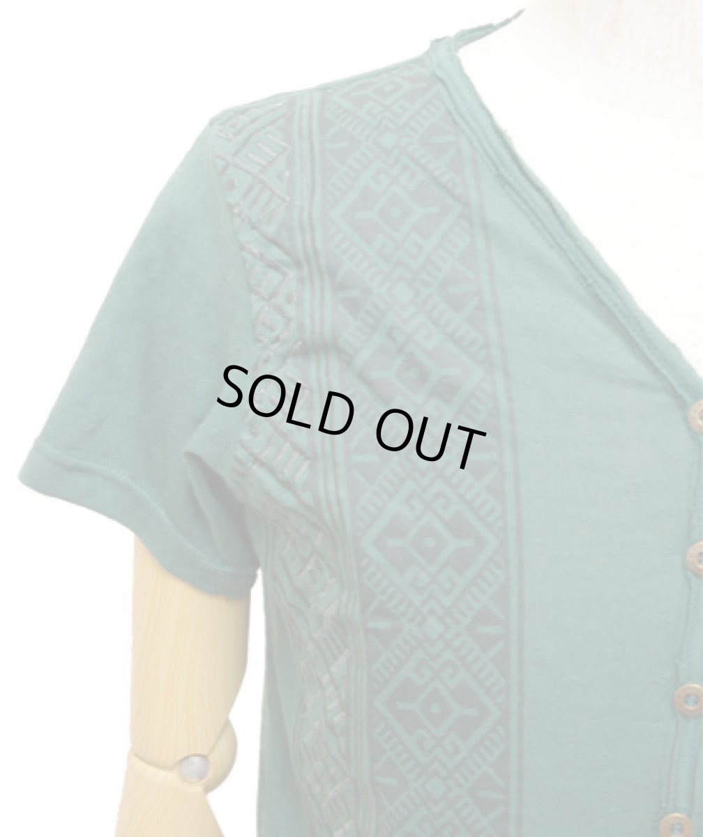 画像2: PSYLO メンズ・半袖カットソー「Pat Tee / グリーン」 (2)