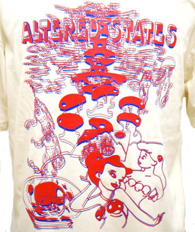 画像1: MANALIBREユニセックスTシャツ「ALTERED STATES ３Ｄ/ナチュラル」