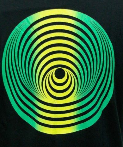 画像1: SPACE TRIBEメンズ・Tシャツ「Lime Vortex」