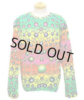 SPACE TRIBE フルプリント長袖カットソー SPACE TRIBEメンズ・長袖カットソー「Rainbow Fractal