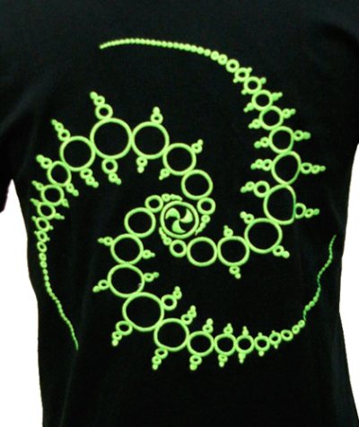 画像1: SPACE TRIBEメンズ・Tシャツ「Tri-Skielion・UV Lime」