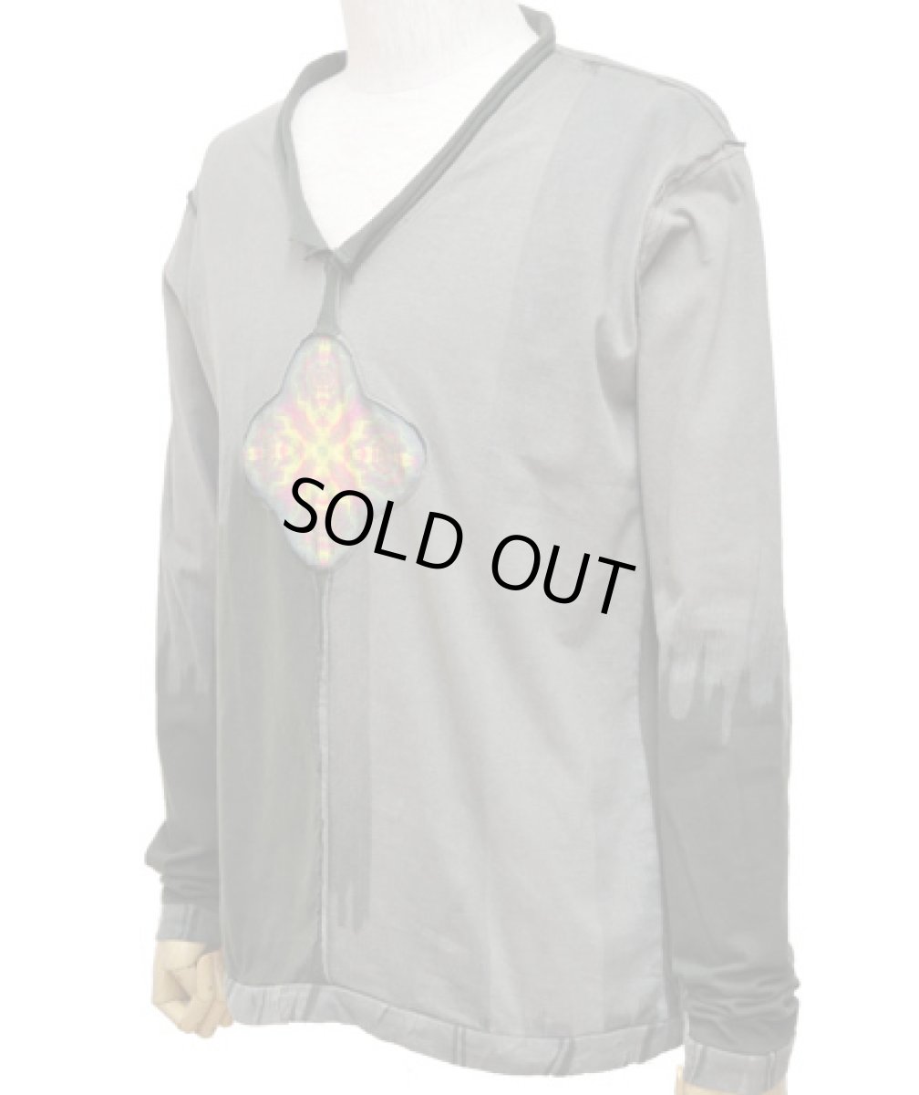 画像3: PUMAYANA メンズ・長袖カットソー「Anaconda / グレー×グリーン」 (3)