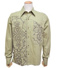 画像1: PSYLO メンズ・ボタンシャツ「Arabesque Shirt / ボーン」 (1)